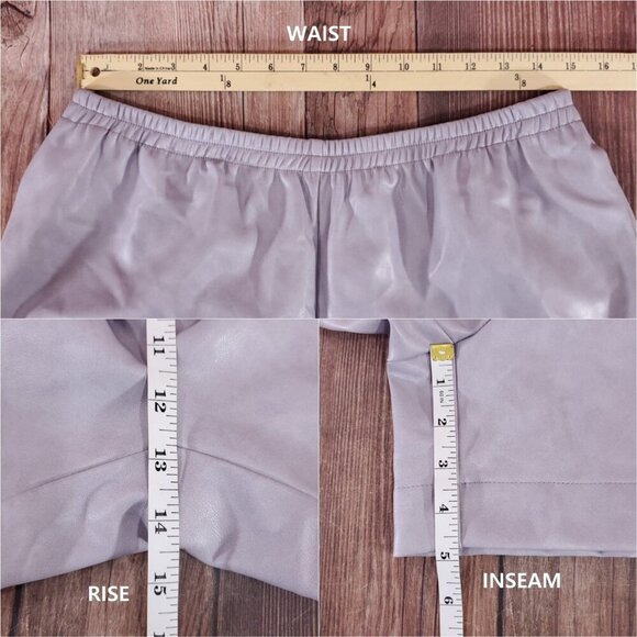 NWT Anthropologie Avec Les Filles Womens Size Large Faux Leather Shorts Lavender - Picture 13 of 13